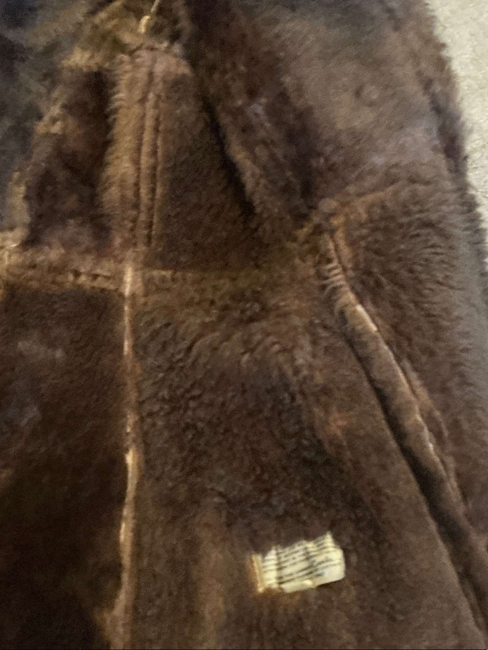 Vintage Brown real leather Shearling Coat with Fur Trim - Women's Jacket - Picture 2 of 5